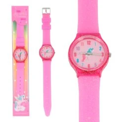 Depesche 6945 Ylvi And The Minimoomis Silikon-Armbanduhr Kinderuhr Einhorn Rosa
