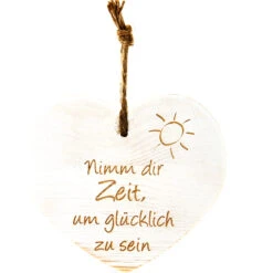 Vintage-Herz Aus Holz "Nimm Dir Zeit Um Glücklich Zu Sein" 21016