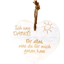 Vintage-Herz Aus Holz "Ich Sag Danke! Für Alles Was Du Für Mich..." 21017