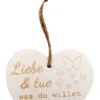 Kleines Vintage-Herz Aus Holz "Liebe Und Tue Was Du Willst" 24003 -Spielwarenladen 24003