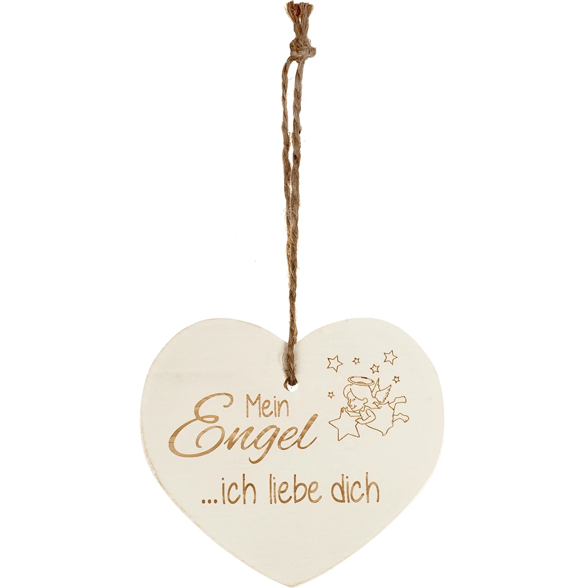 Kleines Vintage-Herz Aus Holz "Mein Engel Ich Liebe Dich" 24015 3 Kleines Vintage-Herz Aus Holz "Mein Engel Ich Liebe Dich" 24015