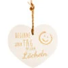 Vintage-Herz Aus Holz "Beginne Jeden Tag Mit Einem Lächeln" 24026 -Spielwarenladen 24026