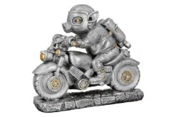 Gilde 37225 Steampunk Figur Schwein Auf Motorrad Ca. 23cm Dekoration