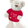Nici 37756.1 Classic Bear Creme Mit Rotem T-Shirt "I Love You" 35cm Plüsch Schlenker -Spielwarenladen 37756 1