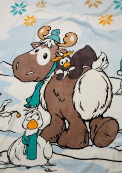 Nici 44158 Kuschel-Decke Winter Glamour Rentier Gans Pinguin 125x160cm Plüsch -Spielwarenladen 44158 05 ZA me