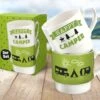 Gilde 44173 Stapeltasse 2teilig "Camper" Weiß Grün Schwarz Porzellan Geschenkset -Spielwarenladen 44173 3 5