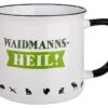 Gilde 46157 Keramik Tasse "WAIDMANNS-HEIL!" Grün Weiß Emaille-Design Ca. 390ml -Spielwarenladen 46157 4 3