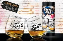 Gilde 46887 Wackelglas 2er-Set "Upps!" Designgläser 27cl 8,8cm