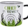 Gilde 46908 Keramik Tasse "CHEF IM REVIER" Grün Weiß Emaille-Design Ca. 390ml -Spielwarenladen 46908 2 3