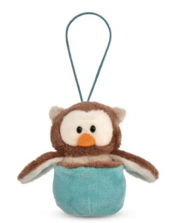 Nici 48931 Wendekuscheltier Eule Oscar Im Nest Blau 12cm Mit Loop Wendeplüsch