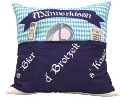 Hergo Sofahelden Kissen Mit Taschen 43x43cm - Bayern-Männerkissen 8973