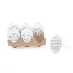 Trendhaus 953438 LITTLE SWEET THINGS Ausmal-Eier Im Karton 6er Set Ostereier